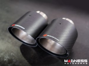 Alfa Romeo Stelvio Custom Exhaust Tips - Ragazzon - Stainless Steel - Carbon Fiber